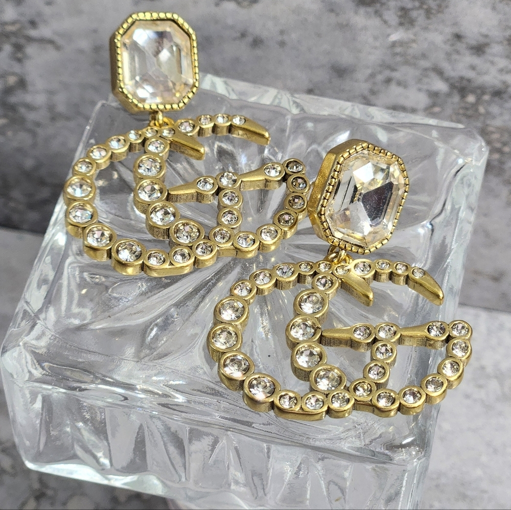 Gucci Gold Crystal Earrings✨️ - Picture 7 of 7